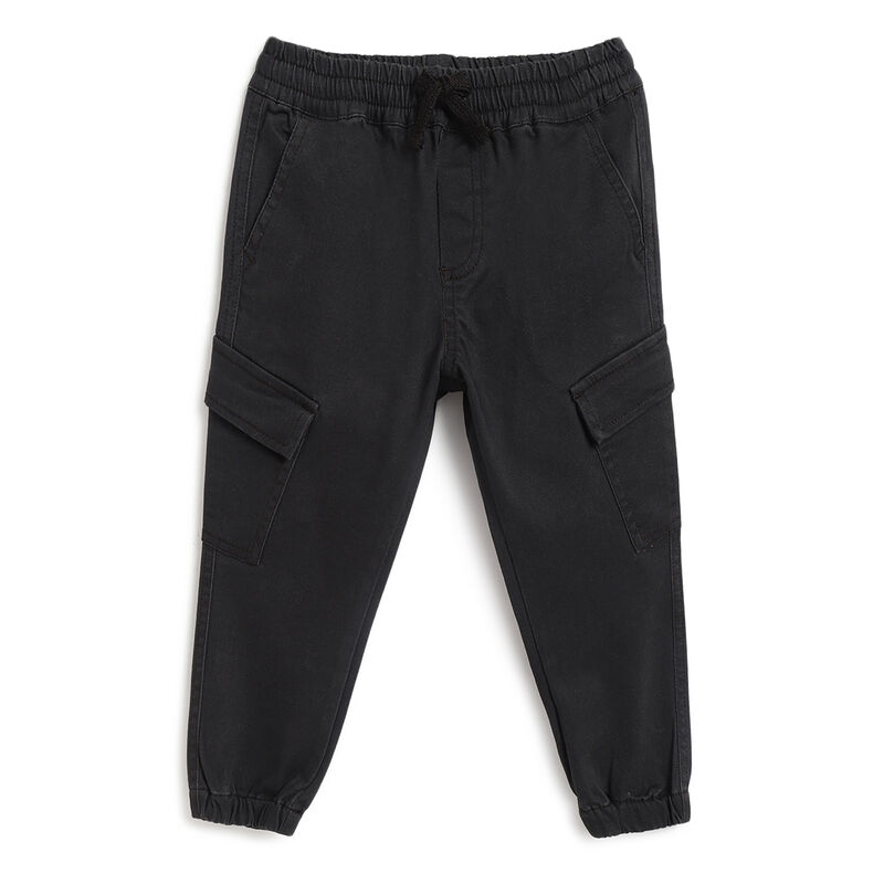 Boys Dark Grey Solid Long Trousers image number 0